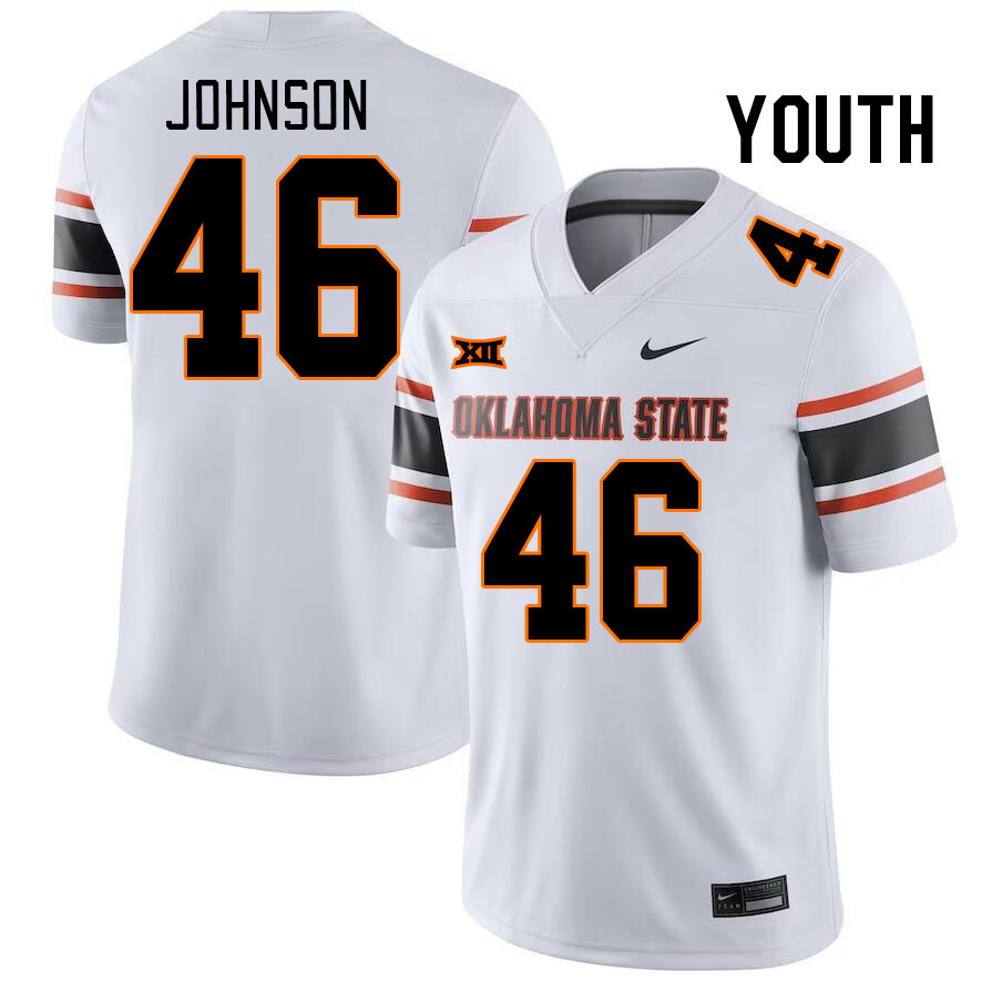 Youth #46 Temerrick Johnson Oklahoma State Cowboys College Football Jerseys Stitched-White